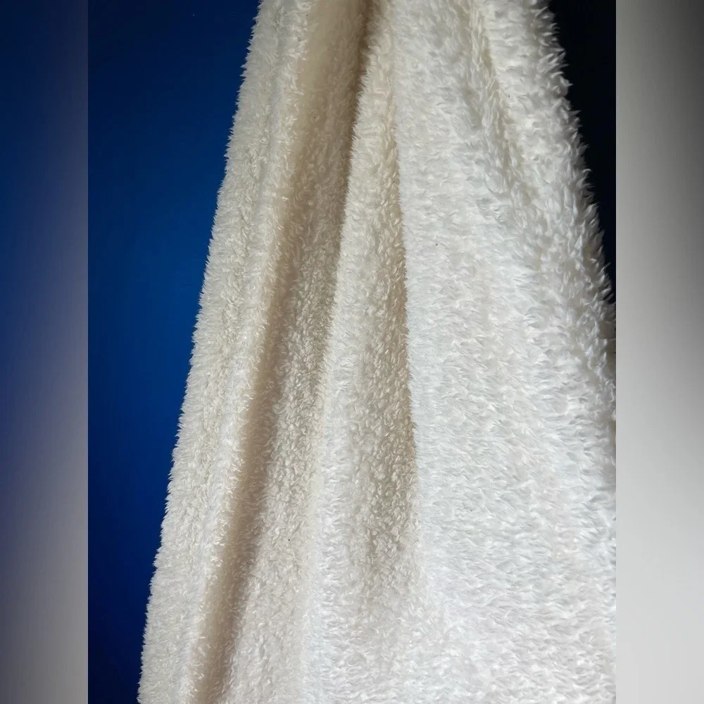 Super Soft Plush‎ Throw Blanket Cozy Cream White
